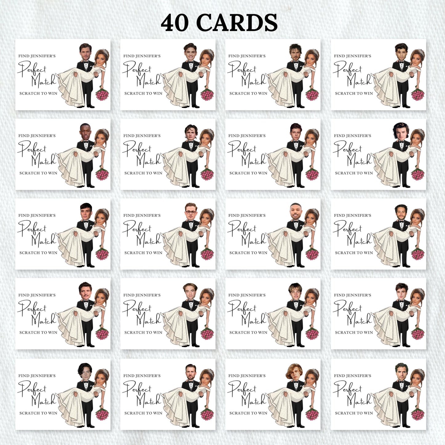 Printable Celebrity Who Has the Groom? Bachelorette Party Groom, Groom Scratch Off Game, Bridal Shower Game, Canva Template Digital Download