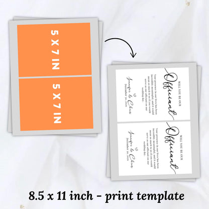 Officiant Proposal, Will You Marry Us Printable Card, Wedding Officiant, Officiant Request, Wedding Officiant Proposal Card, Canva Template