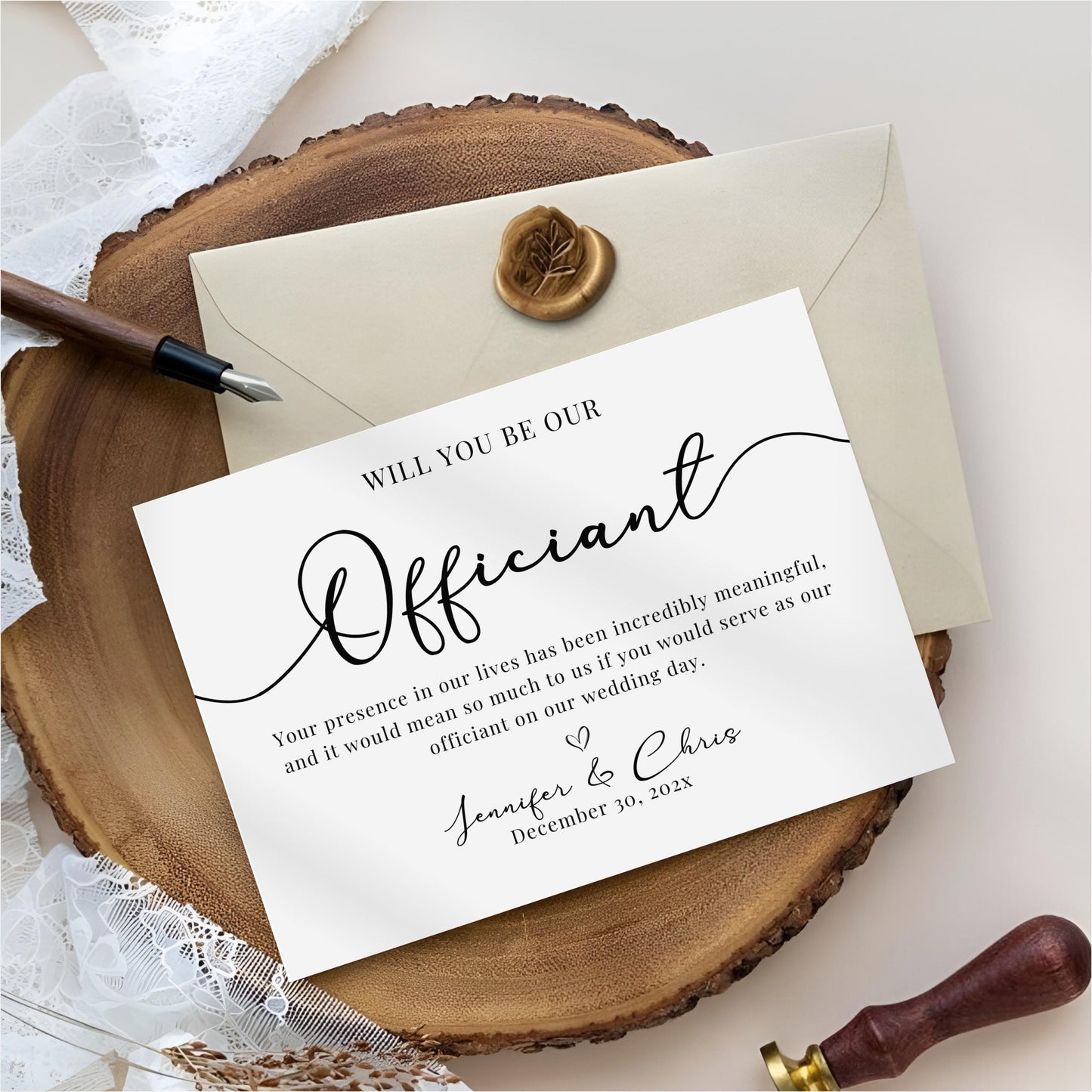 Officiant Proposal, Printable Will You Marry Us Card, Officiant Request, Officiant Gift Card, Modern Minimalist Will You Be Our Officiant